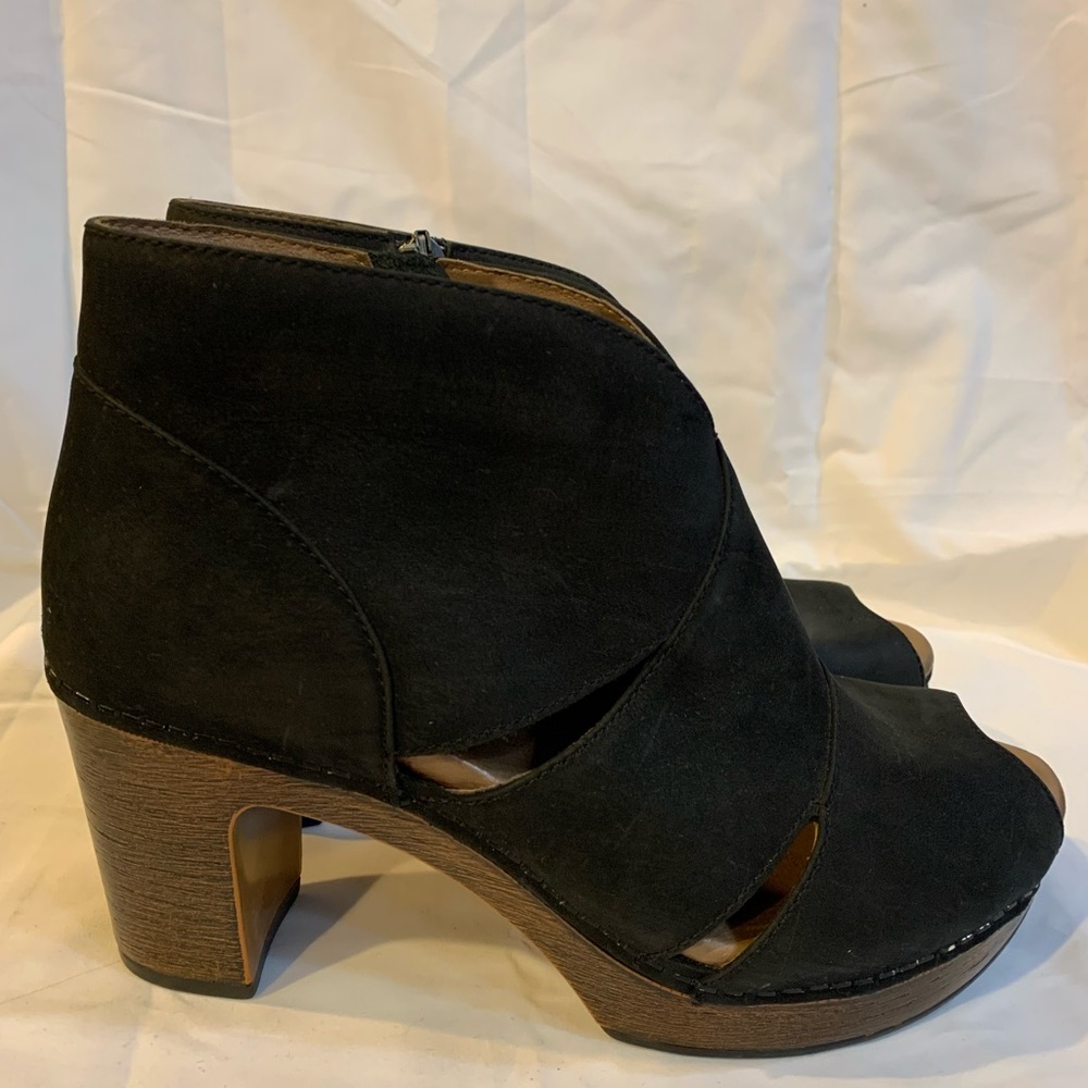 Dansko Black Peep Toe Boots Size 38